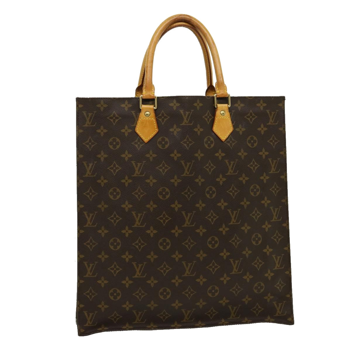 LOUIS VUITTON Monogram Sac Plat Hand Bag M51140 LV Auth rd2218