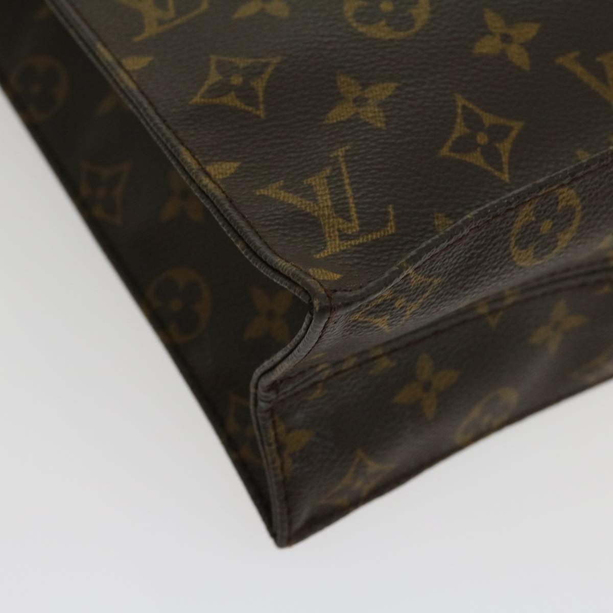 LOUIS VUITTON Monogram Sac Plat Hand Bag M51140 LV Auth rd2218