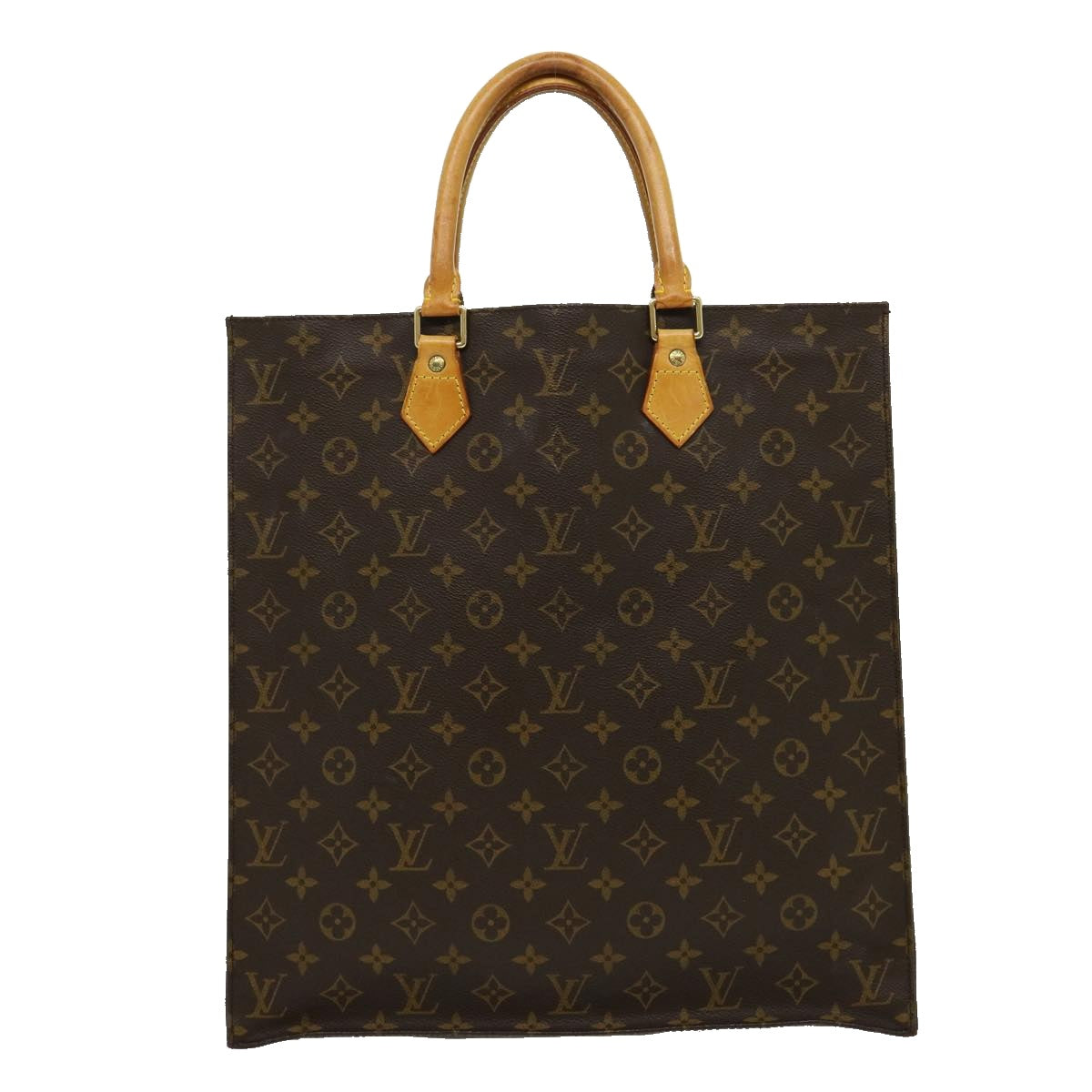 LOUIS VUITTON Monogram Sac Plat Hand Bag M51140 LV Auth rd2218