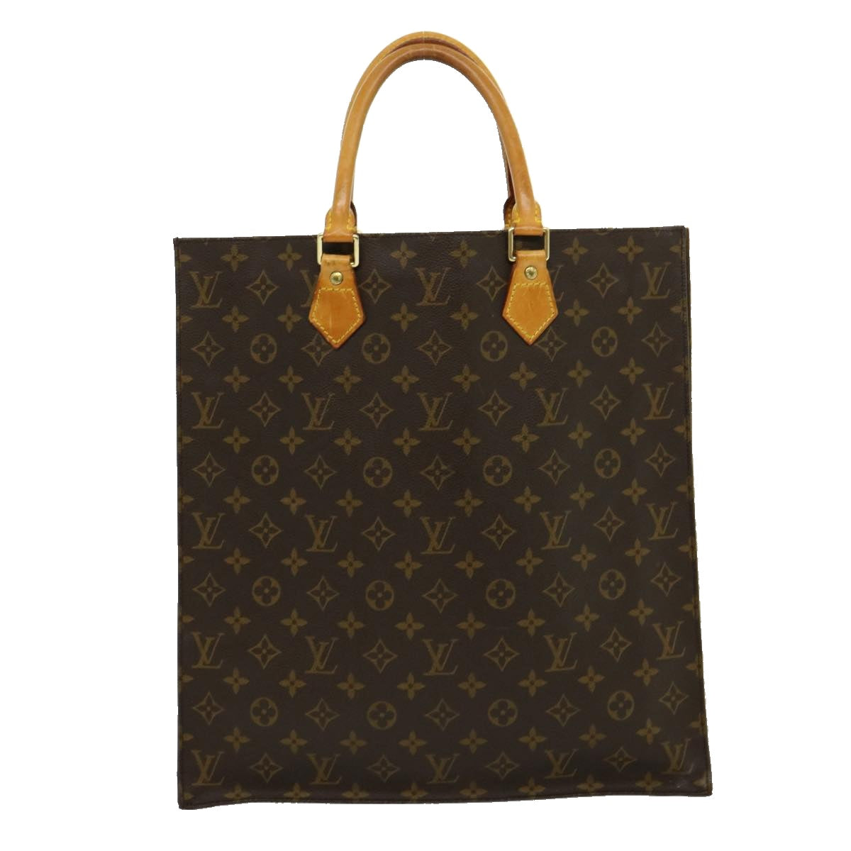 LOUIS VUITTON Monogram Sac Plat Hand Bag M51140 LV Auth rd2218