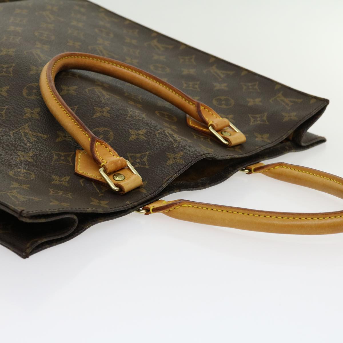 LOUIS VUITTON Monogram Sac Plat Hand Bag M51140 LV Auth rd2218