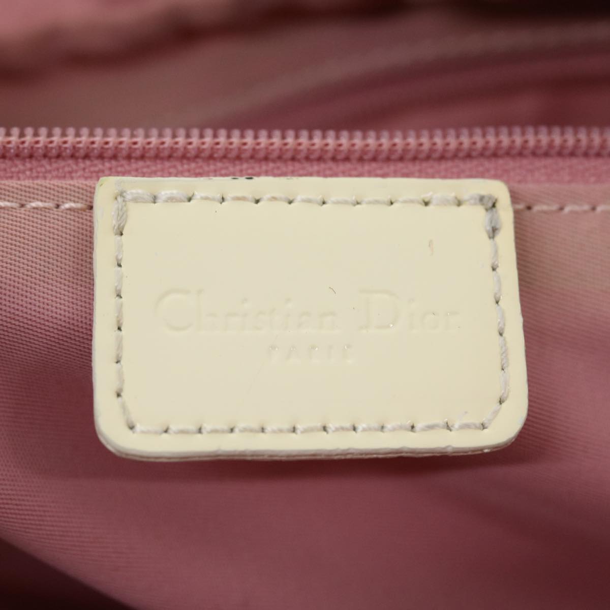 Christian Dior Trotter Canvas Flower Shoulder Bag Pink Auth rd2246