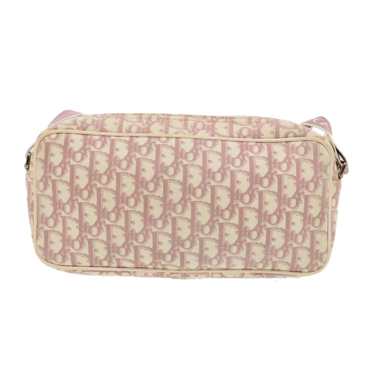 Christian Dior Trotter Canvas Flower Shoulder Bag Pink Auth rd2246 - 0