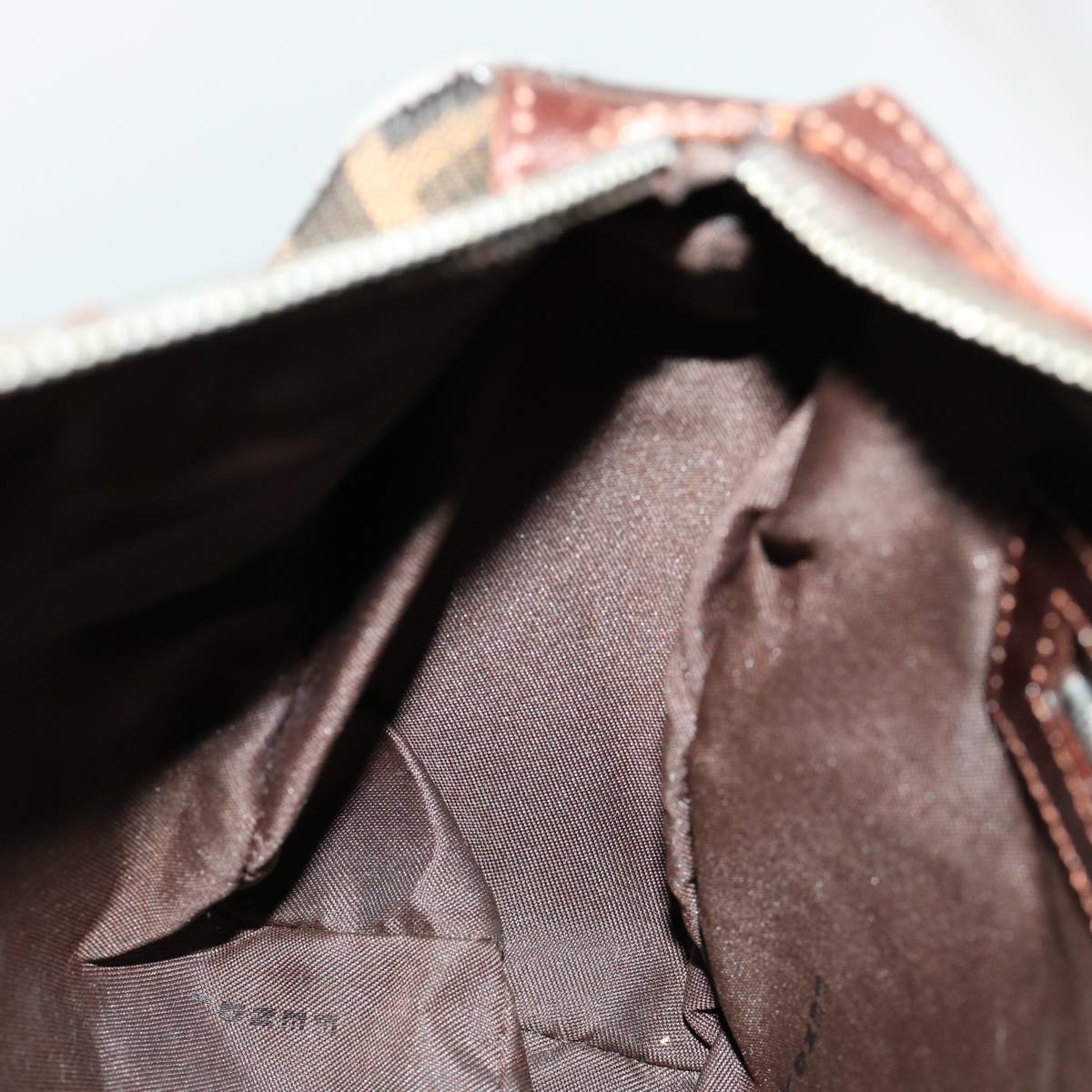 FENDI Zucca Canvas Hand Bag Black Brown Auth rd2254