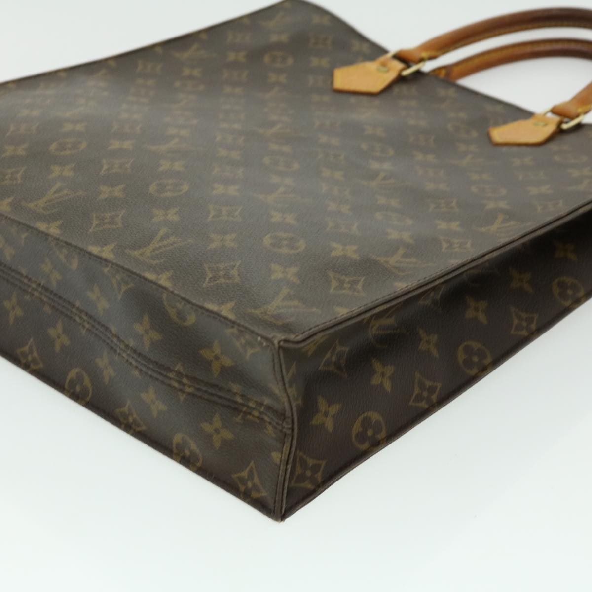 LOUIS VUITTON Monogram Sac Plat Hand Bag M51140 LV Auth rd2267