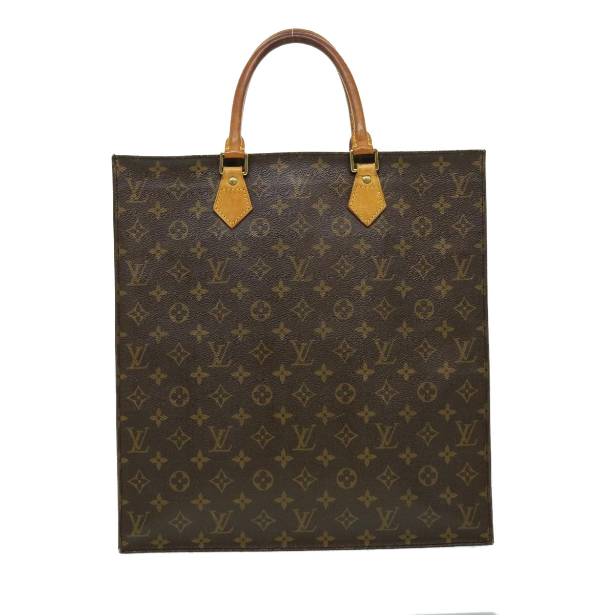 LOUIS VUITTON Monogram Sac Plat Hand Bag M51140 LV Auth rd2267