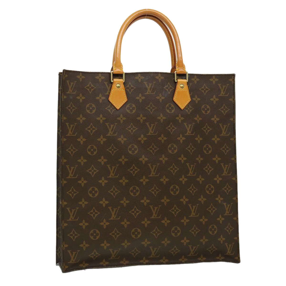 LOUIS VUITTON Monogram Sac Plat Hand Bag M51140 LV Auth rd2298