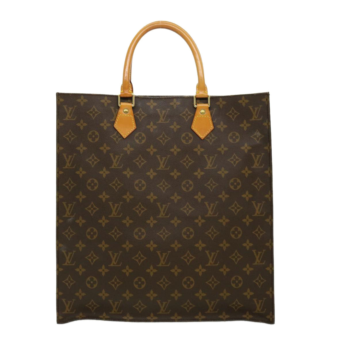 LOUIS VUITTON Monogram Sac Plat Hand Bag M51140 LV Auth rd2298 - 0