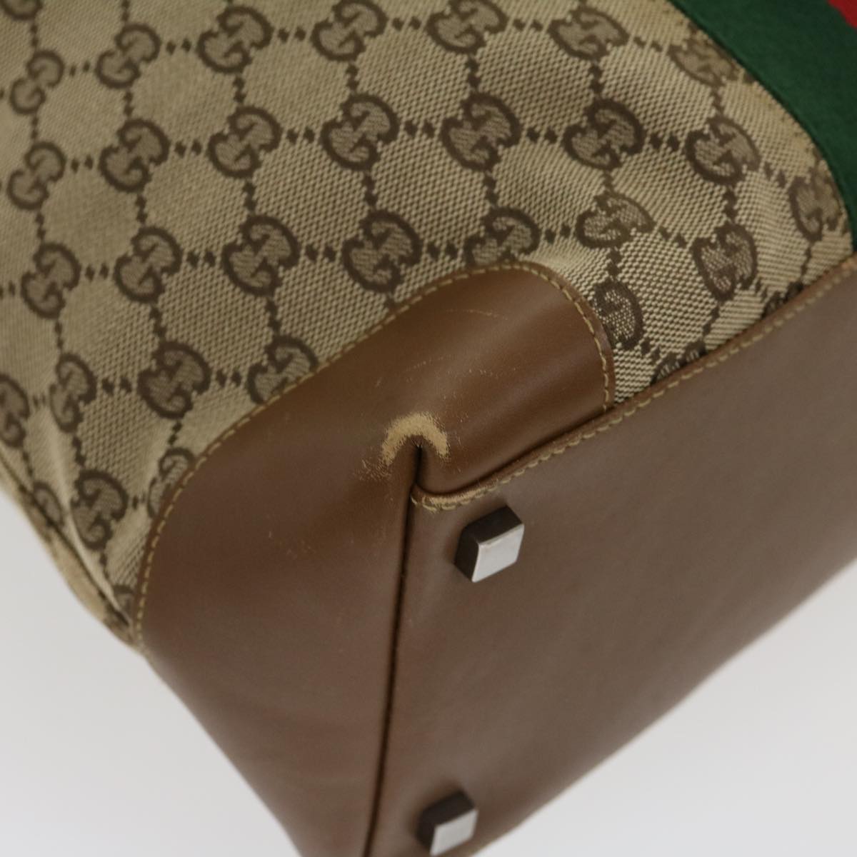 GUCCI GG Canvas Web Sherry Line Hand Bag Beige Red Green 20580025100 Auth rd2378