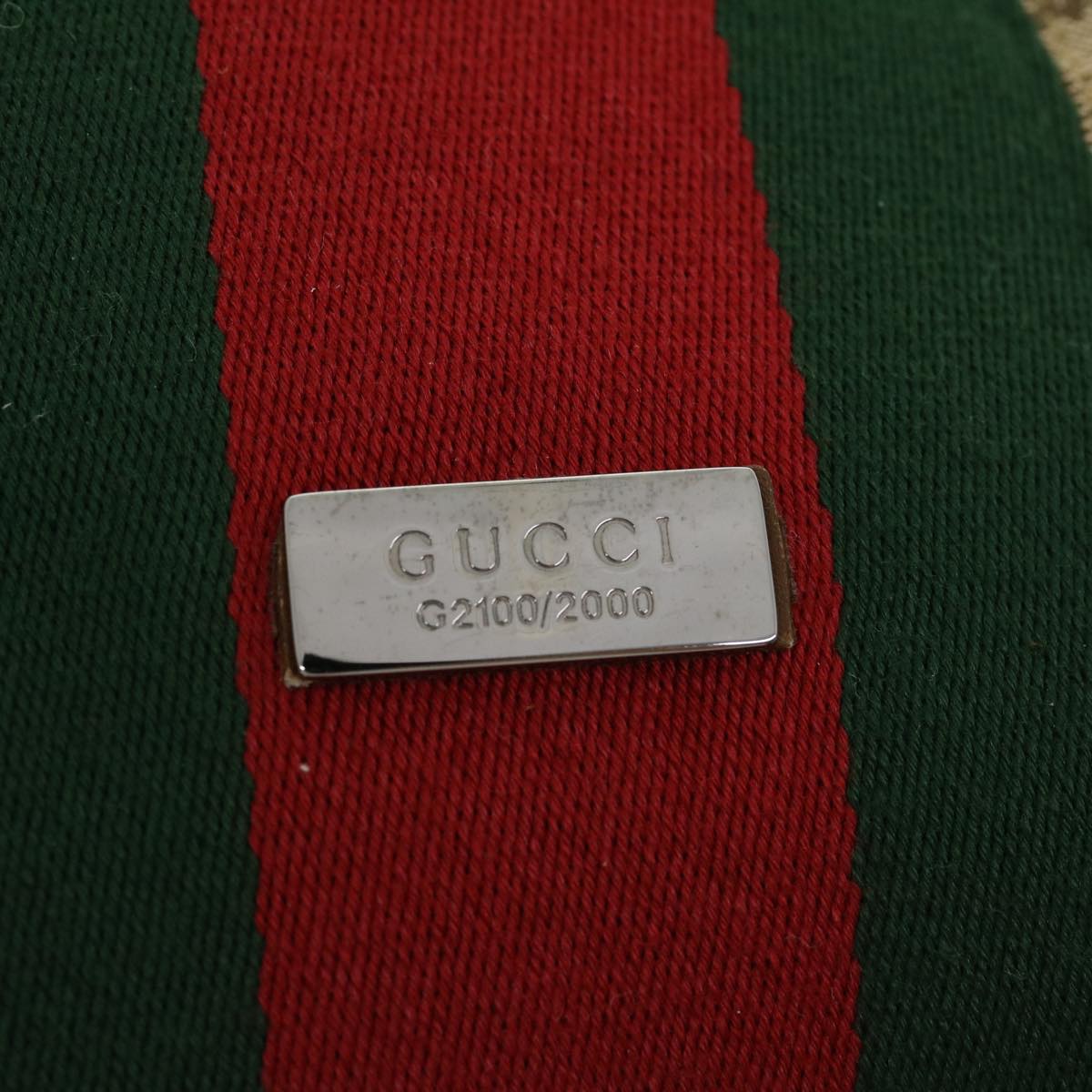 GUCCI GG Canvas Web Sherry Line Hand Bag Beige Red Green 20580025100 Auth rd2378