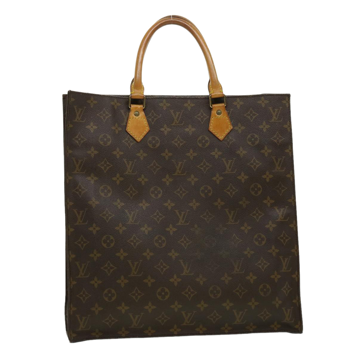 LOUIS VUITTON Monogram Sac Plat Hand Bag M51140 LV Auth rd2380