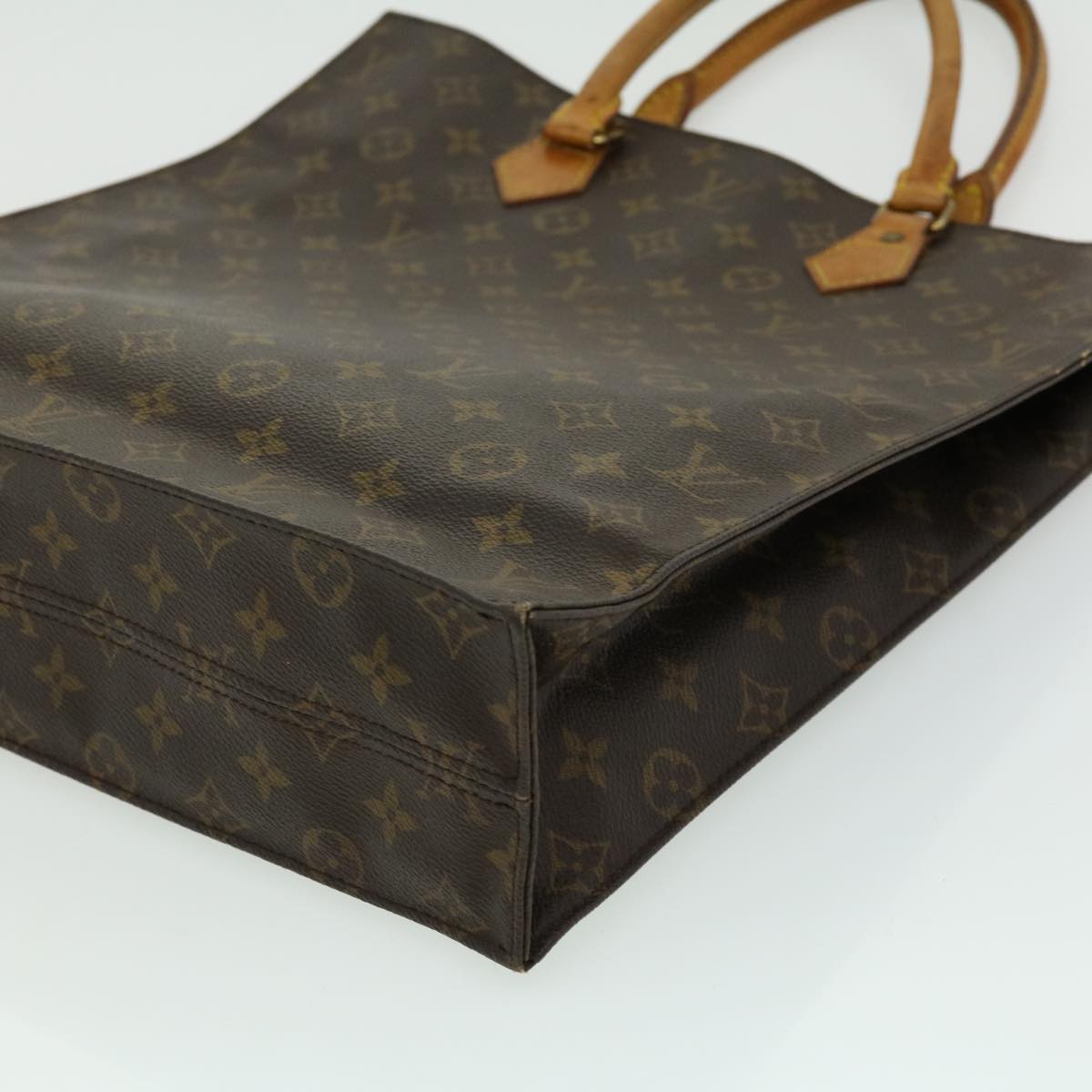 LOUIS VUITTON Monogram Sac Plat Hand Bag M51140 LV Auth rd2380