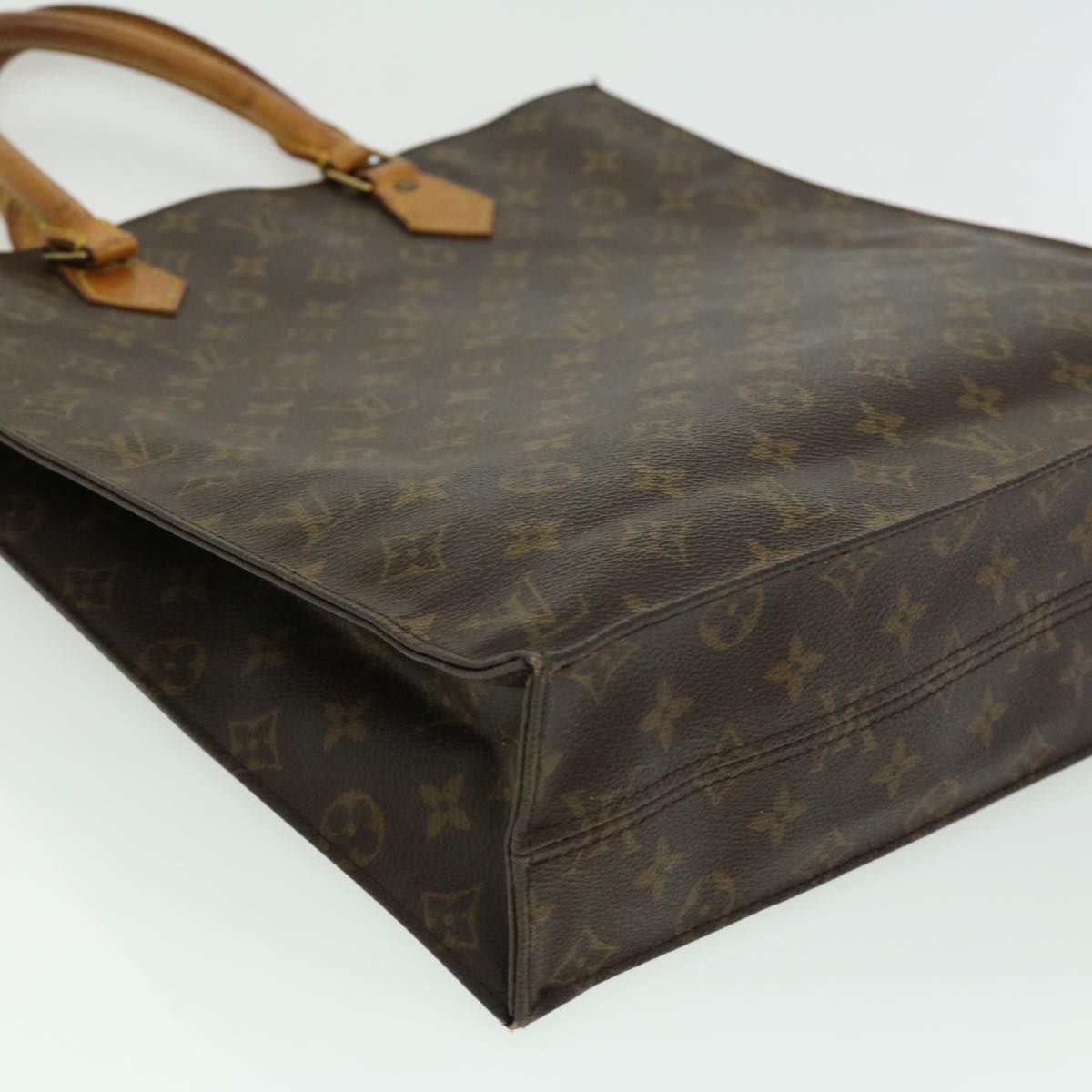 LOUIS VUITTON Monogram Sac Plat Hand Bag M51140 LV Auth rd2380