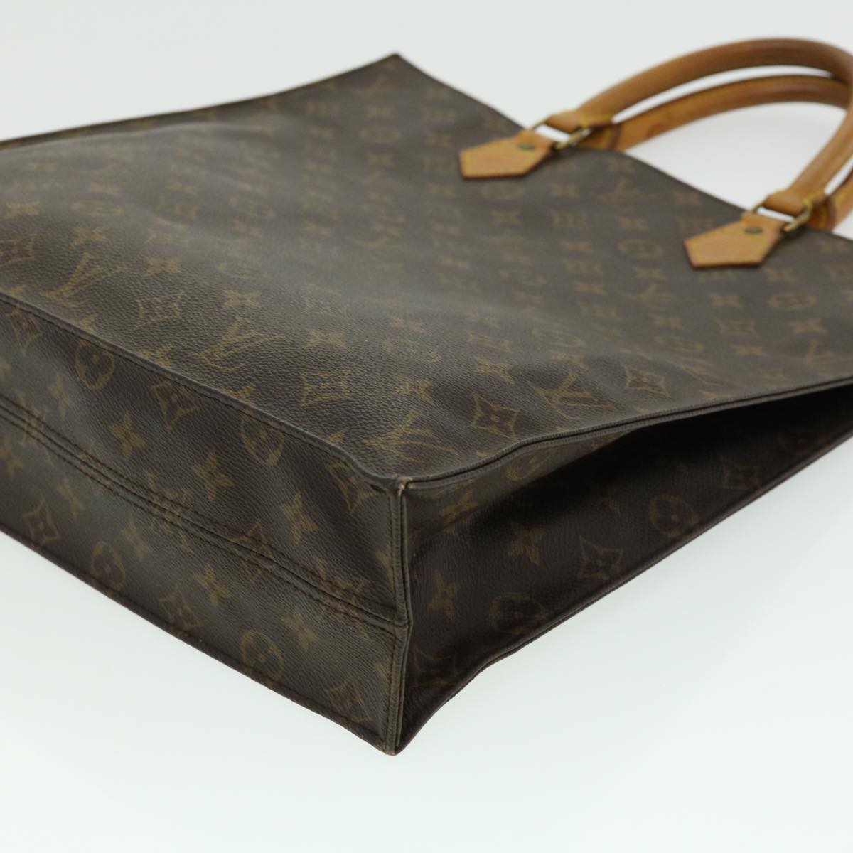 LOUIS VUITTON Monogram Sac Plat Hand Bag M51140 LV Auth rd2380