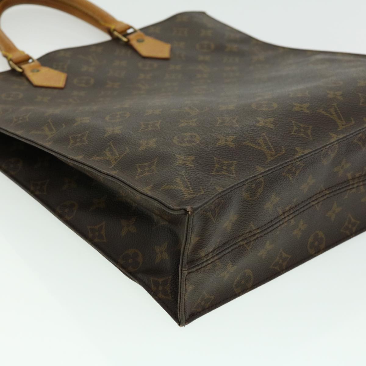 LOUIS VUITTON Monogram Sac Plat Hand Bag M51140 LV Auth rd2380