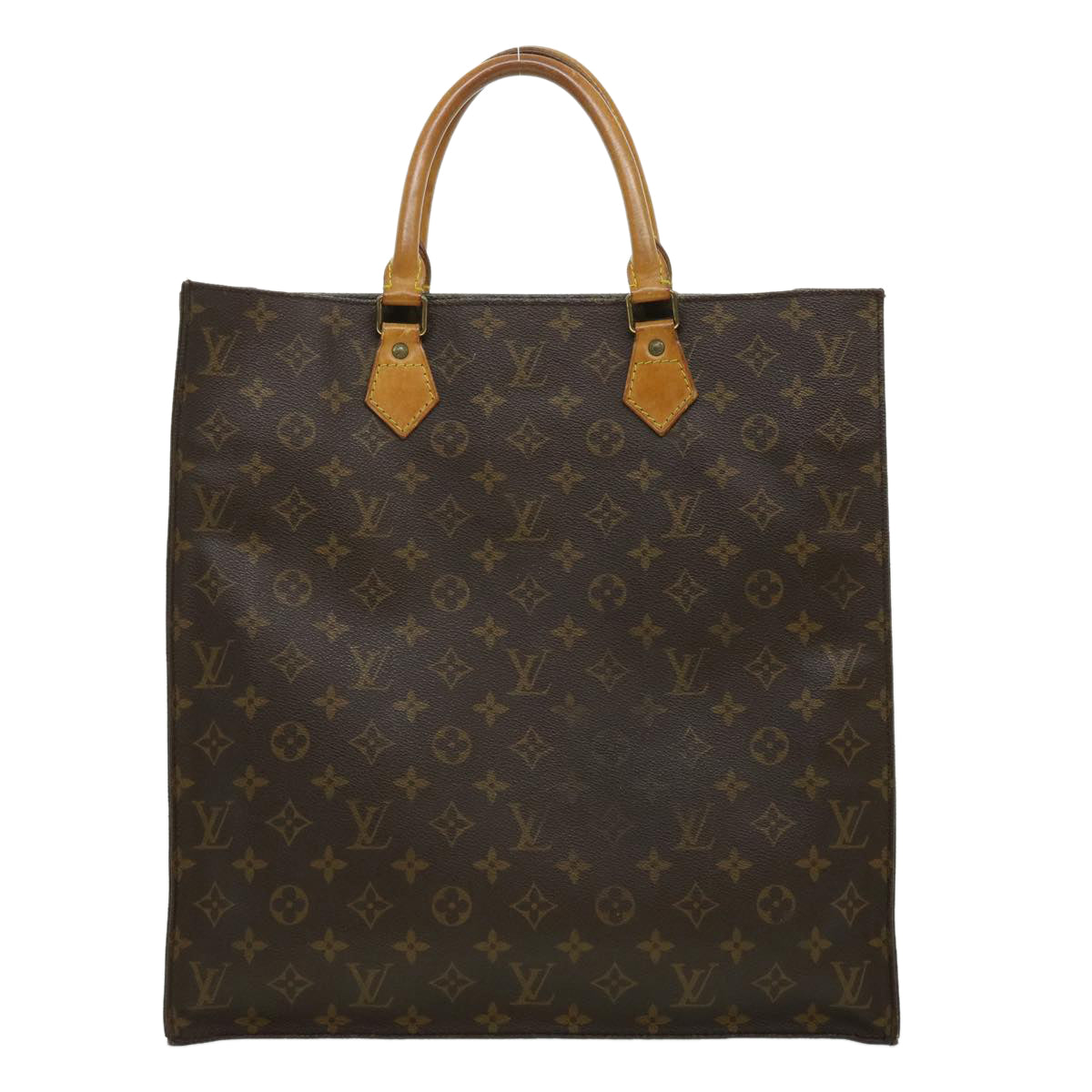 LOUIS VUITTON Monogram Sac Plat Hand Bag M51140 LV Auth rd2380