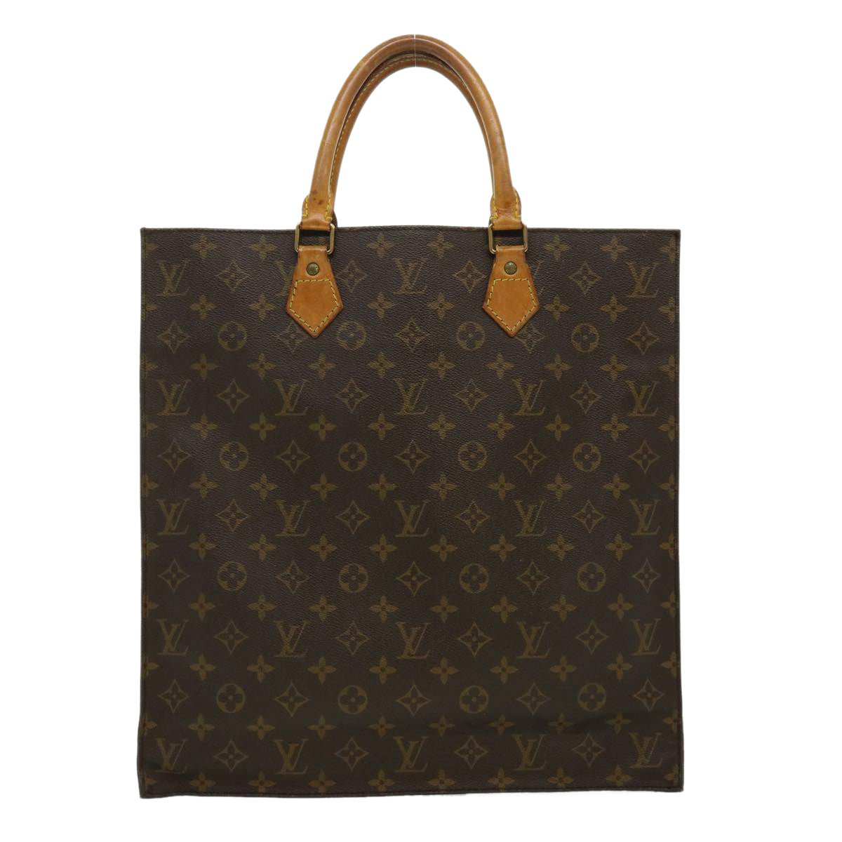 LOUIS VUITTON Monogram Sac Plat Hand Bag M51140 LV Auth rd2380