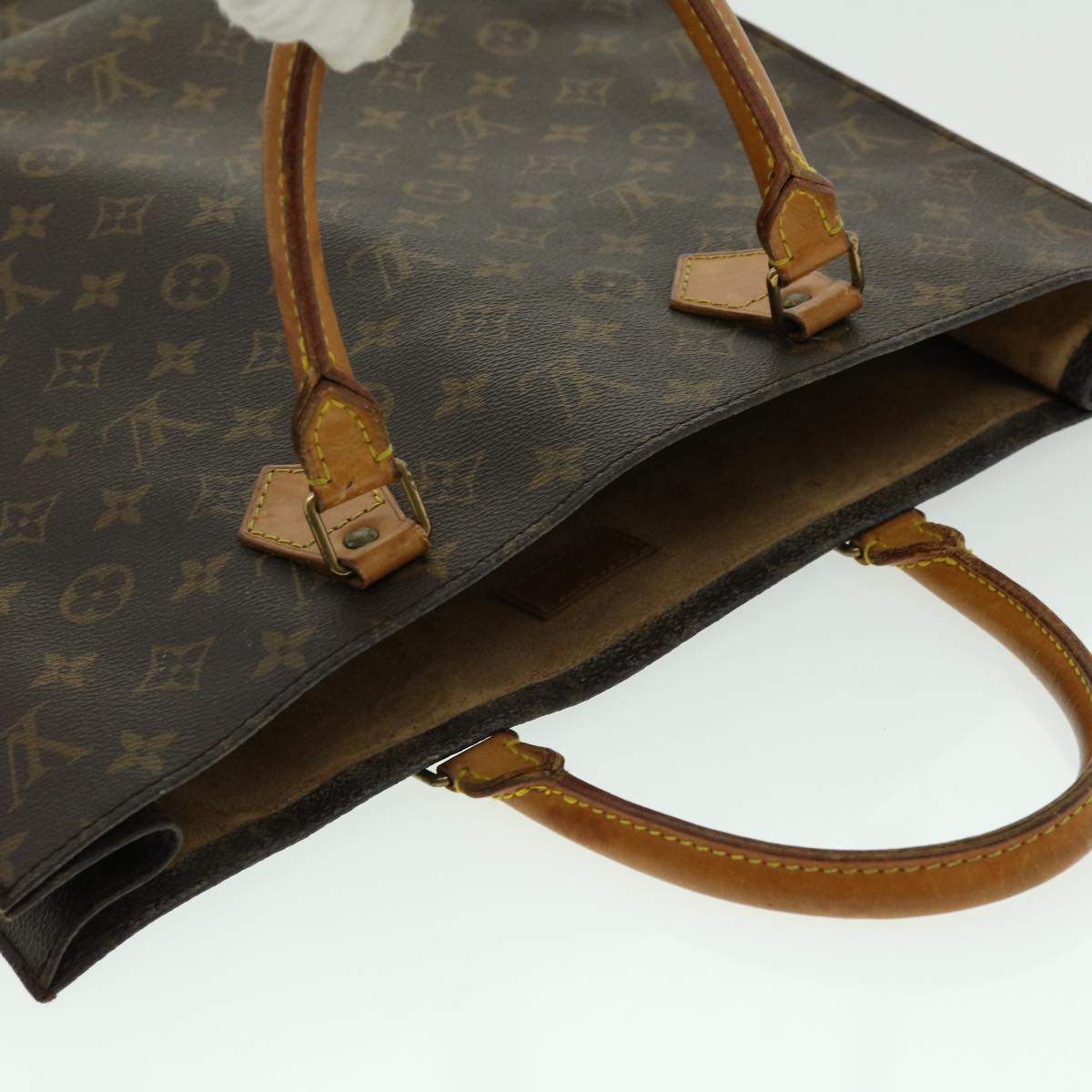 LOUIS VUITTON Monogram Sac Plat Hand Bag M51140 LV Auth rd2380