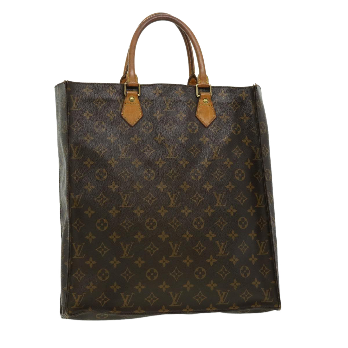 LOUIS VUITTON Monogram Sac Plat Hand Bag M51140 LV Auth rd2428