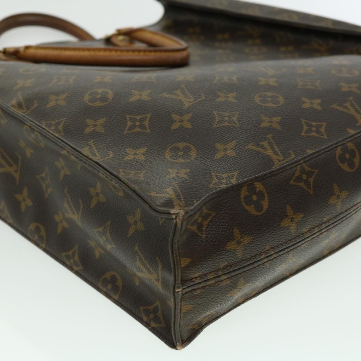 LOUIS VUITTON Monogram Sac Plat Hand Bag M51140 LV Auth rd2428