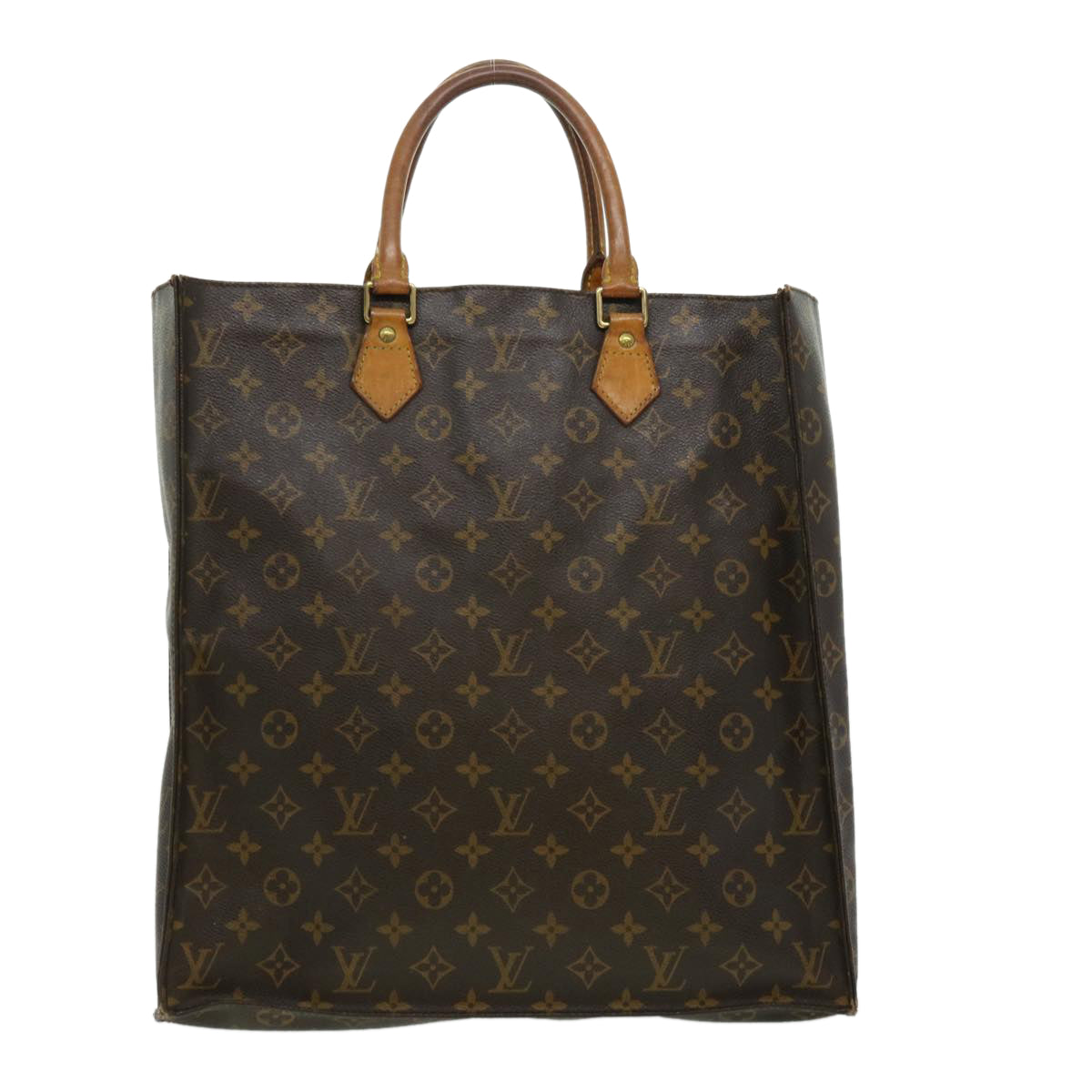 LOUIS VUITTON Monogram Sac Plat Hand Bag M51140 LV Auth rd2428