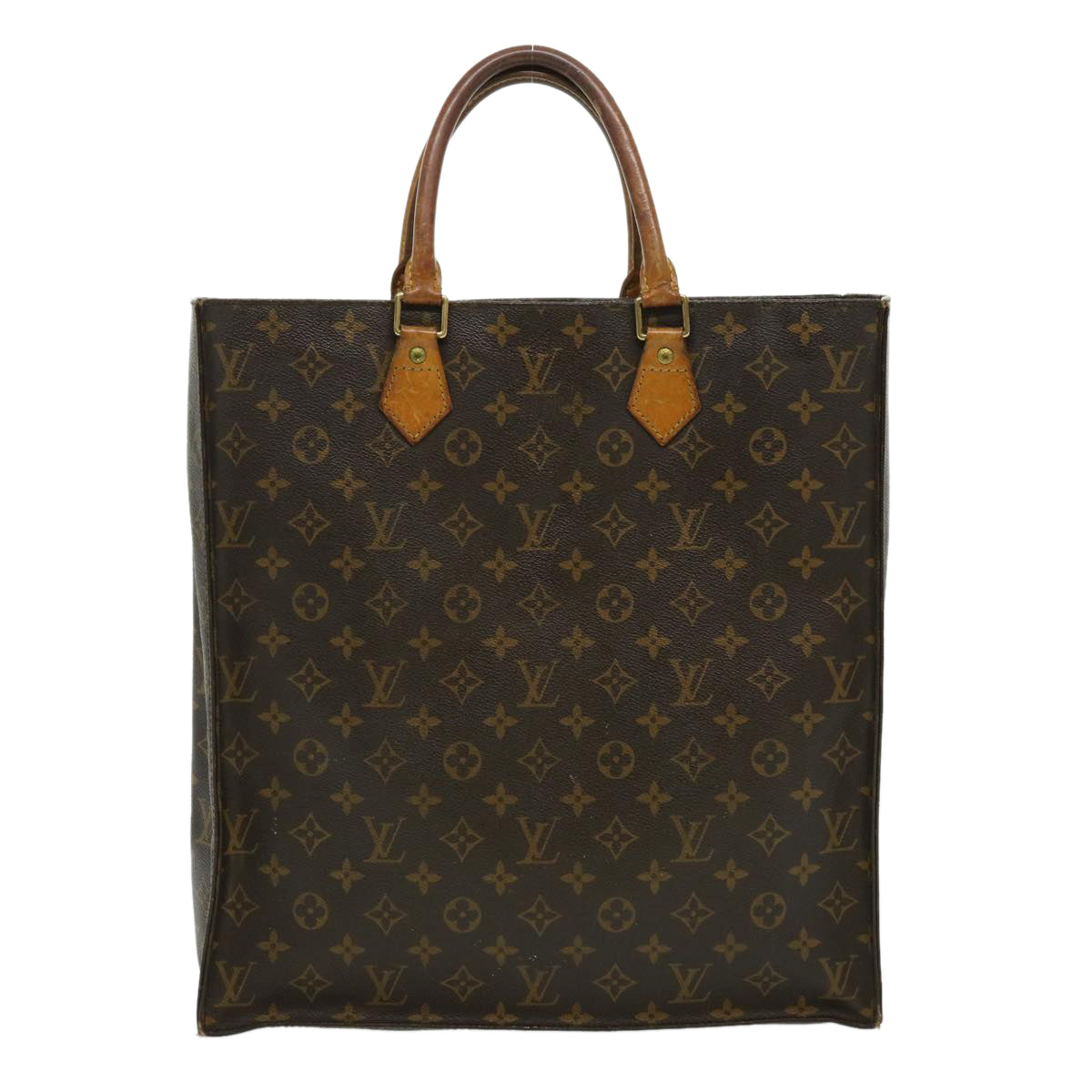 LOUIS VUITTON Monogram Sac Plat Hand Bag M51140 LV Auth rd2428 - 0