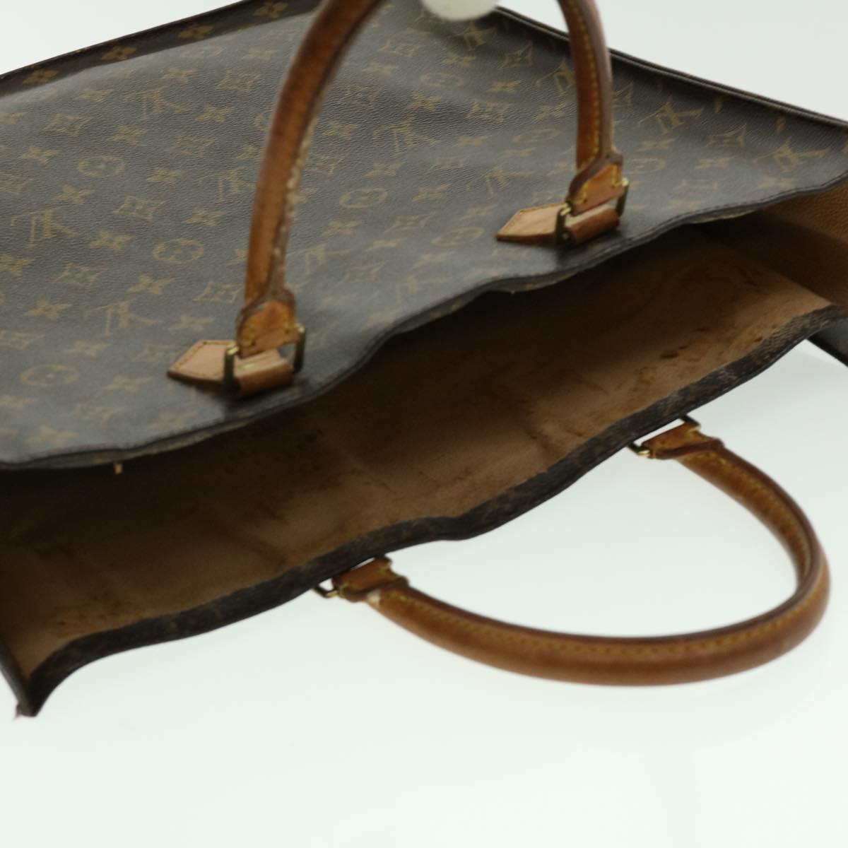 LOUIS VUITTON Monogram Sac Plat Hand Bag M51140 LV Auth rd2428