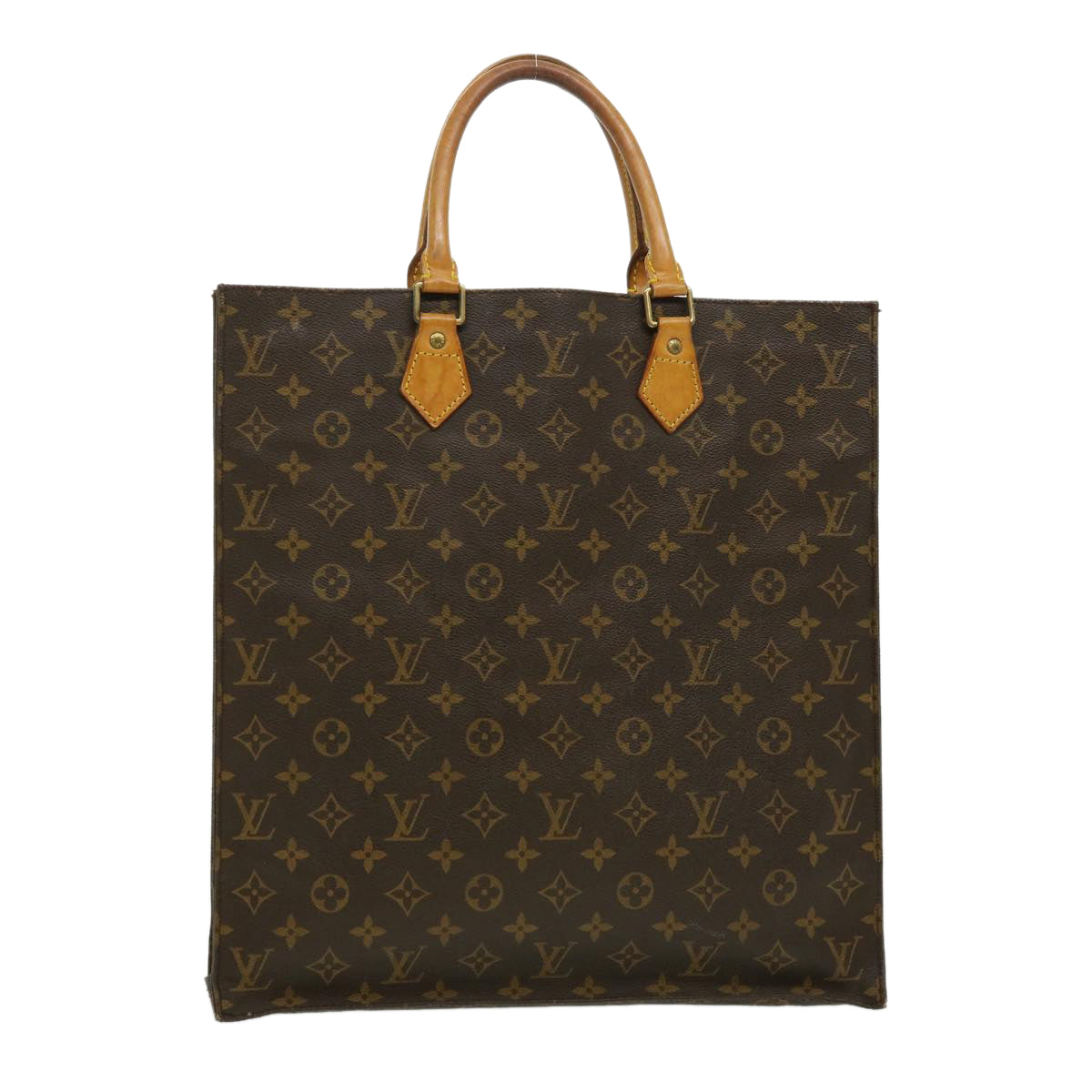 LOUIS VUITTON Monogram Sac Plat Hand Bag M51140 LV Auth rd2433