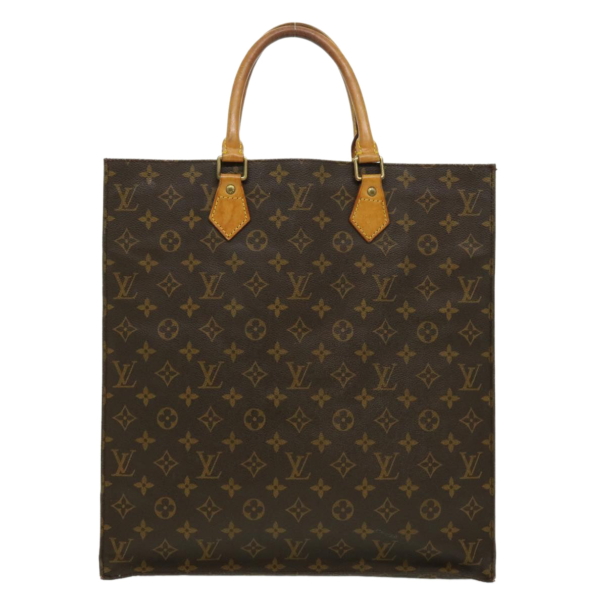 LOUIS VUITTON Monogram Sac Plat Hand Bag M51140 LV Auth rd2433