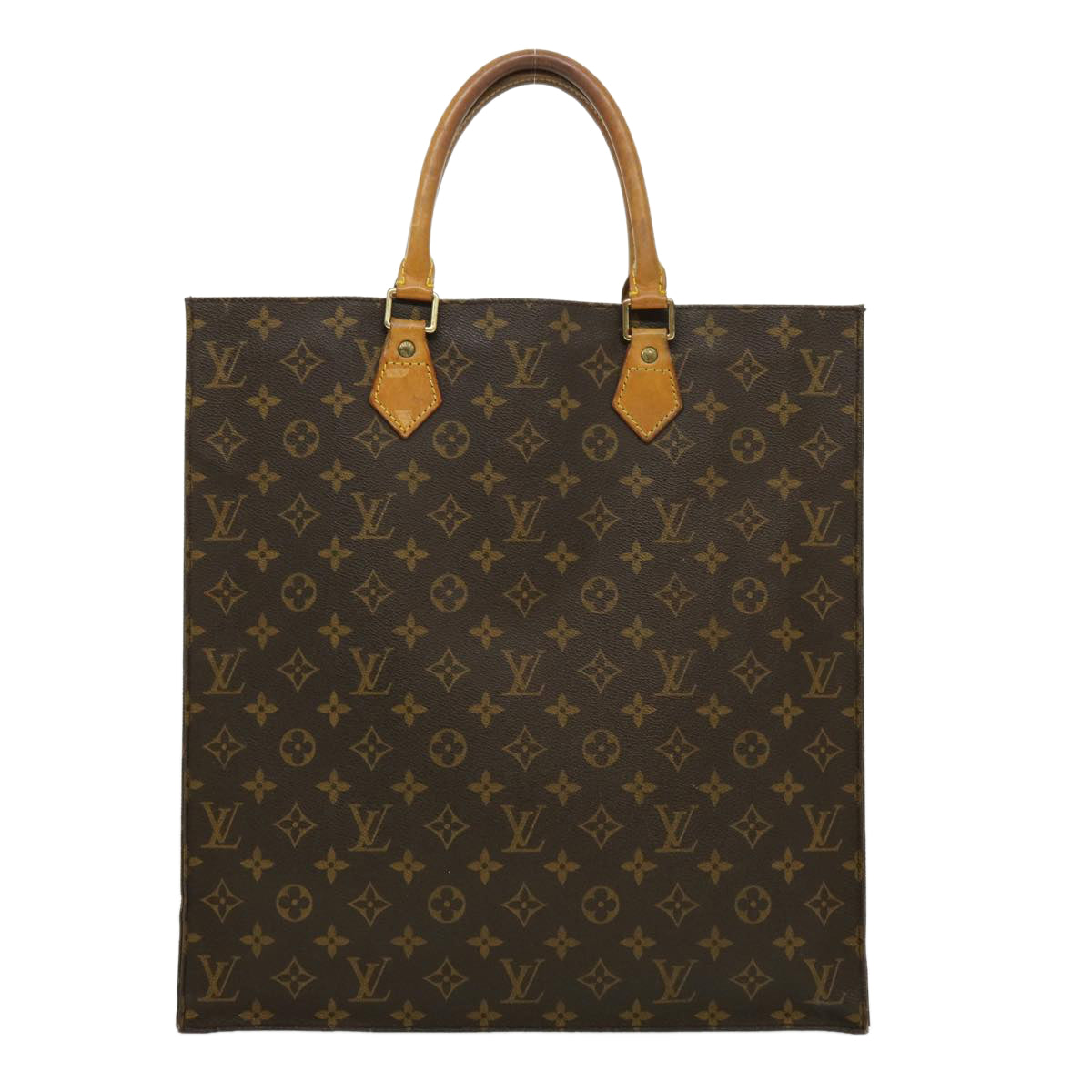 LOUIS VUITTON Monogram Sac Plat Hand Bag M51140 LV Auth rd2433