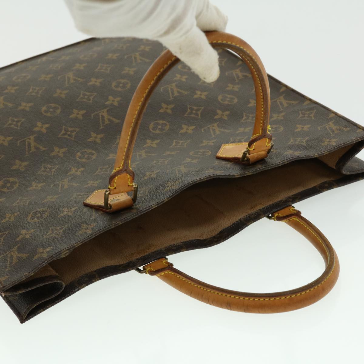 LOUIS VUITTON Monogram Sac Plat Hand Bag M51140 LV Auth rd2433