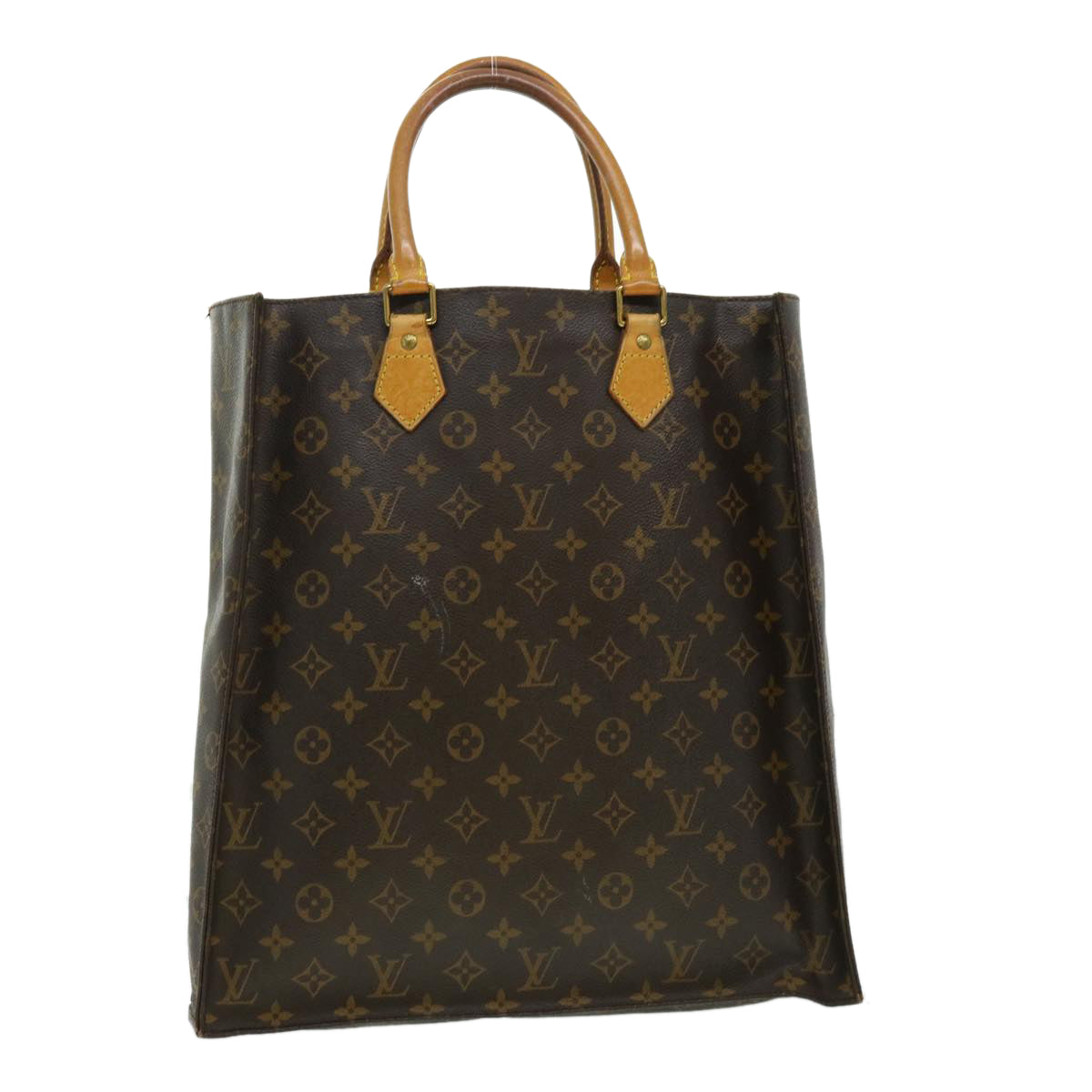 LOUIS VUITTON Monogram Sac Plat Hand Bag M51140 LV Auth rd2443