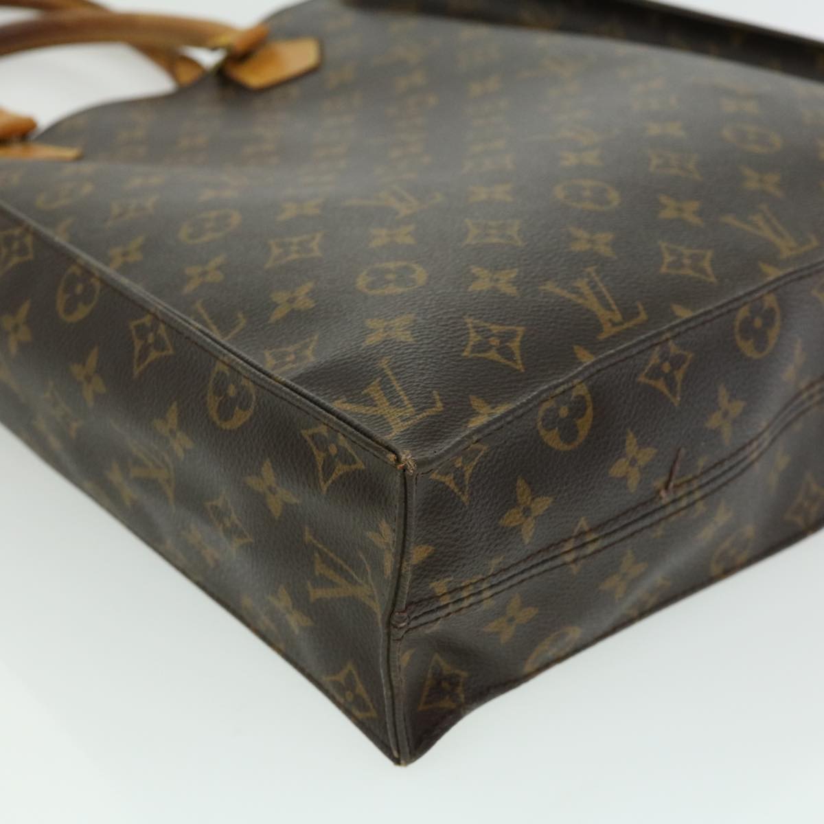 LOUIS VUITTON Monogram Sac Plat Hand Bag M51140 LV Auth rd2443