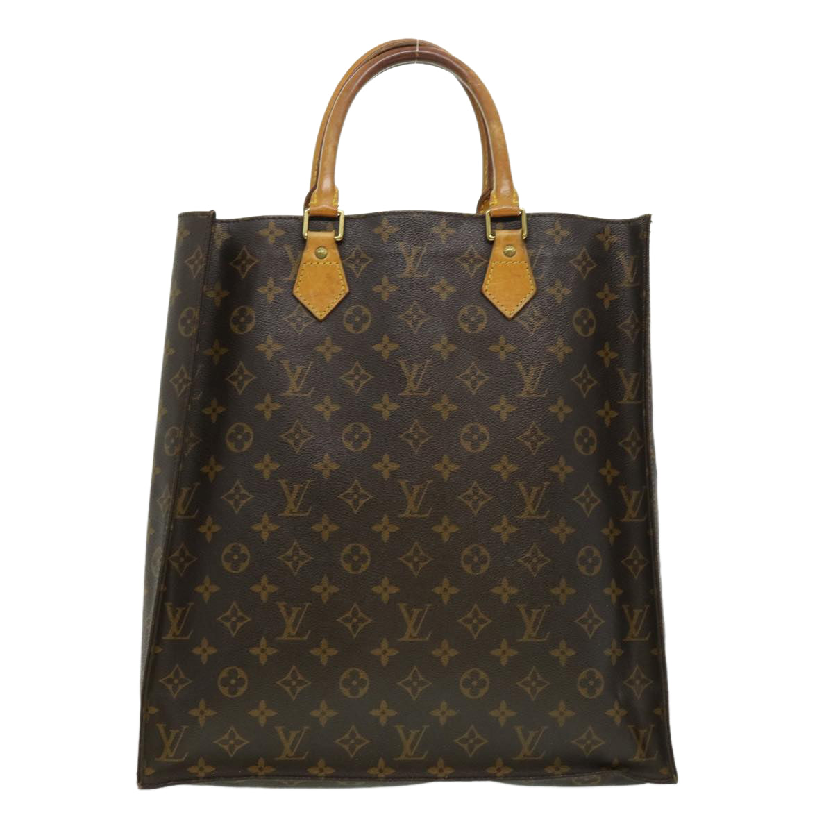 LOUIS VUITTON Monogram Sac Plat Hand Bag M51140 LV Auth rd2443