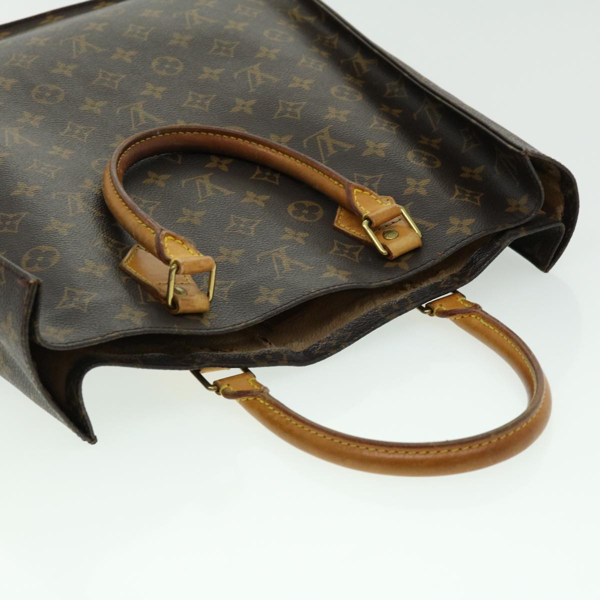 LOUIS VUITTON Monogram Sac Plat Hand Bag M51140 LV Auth rd2443