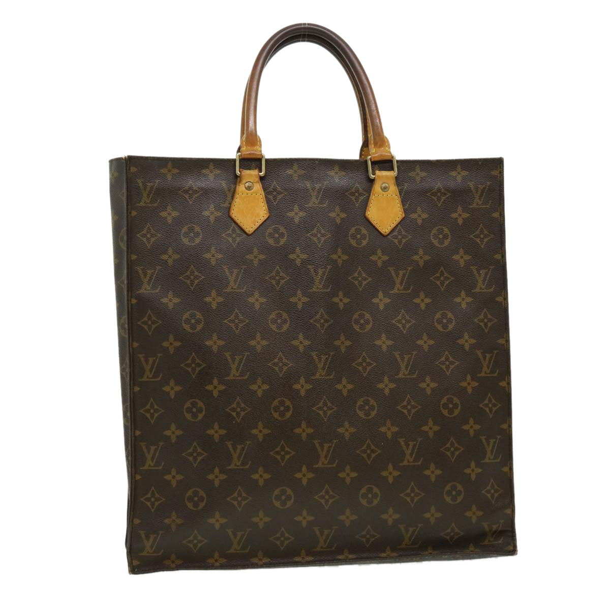 LOUIS VUITTON Monogram Sac Plat Hand Bag M51140 LV Auth rd2474