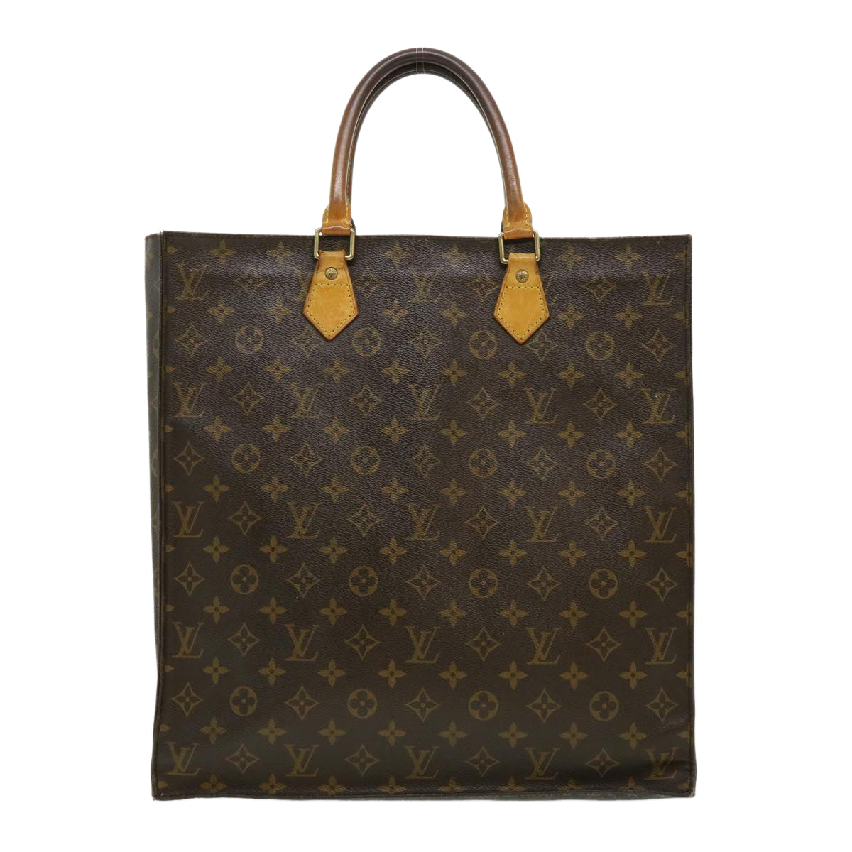 LOUIS VUITTON Monogram Sac Plat Hand Bag M51140 LV Auth rd2474