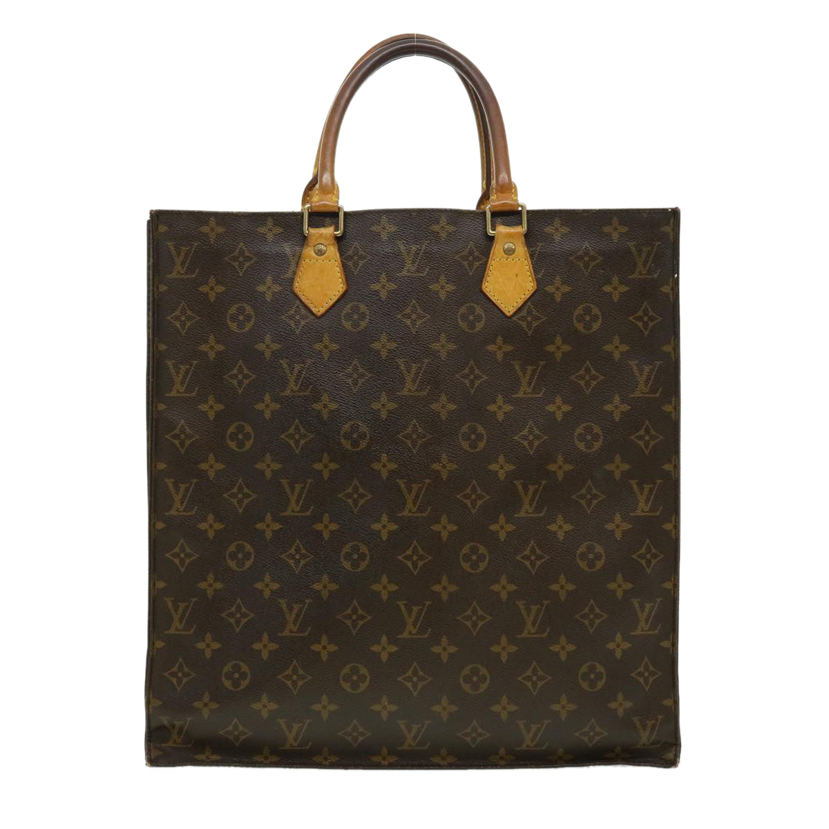 LOUIS VUITTON Monogram Sac Plat Hand Bag M51140 LV Auth rd2474