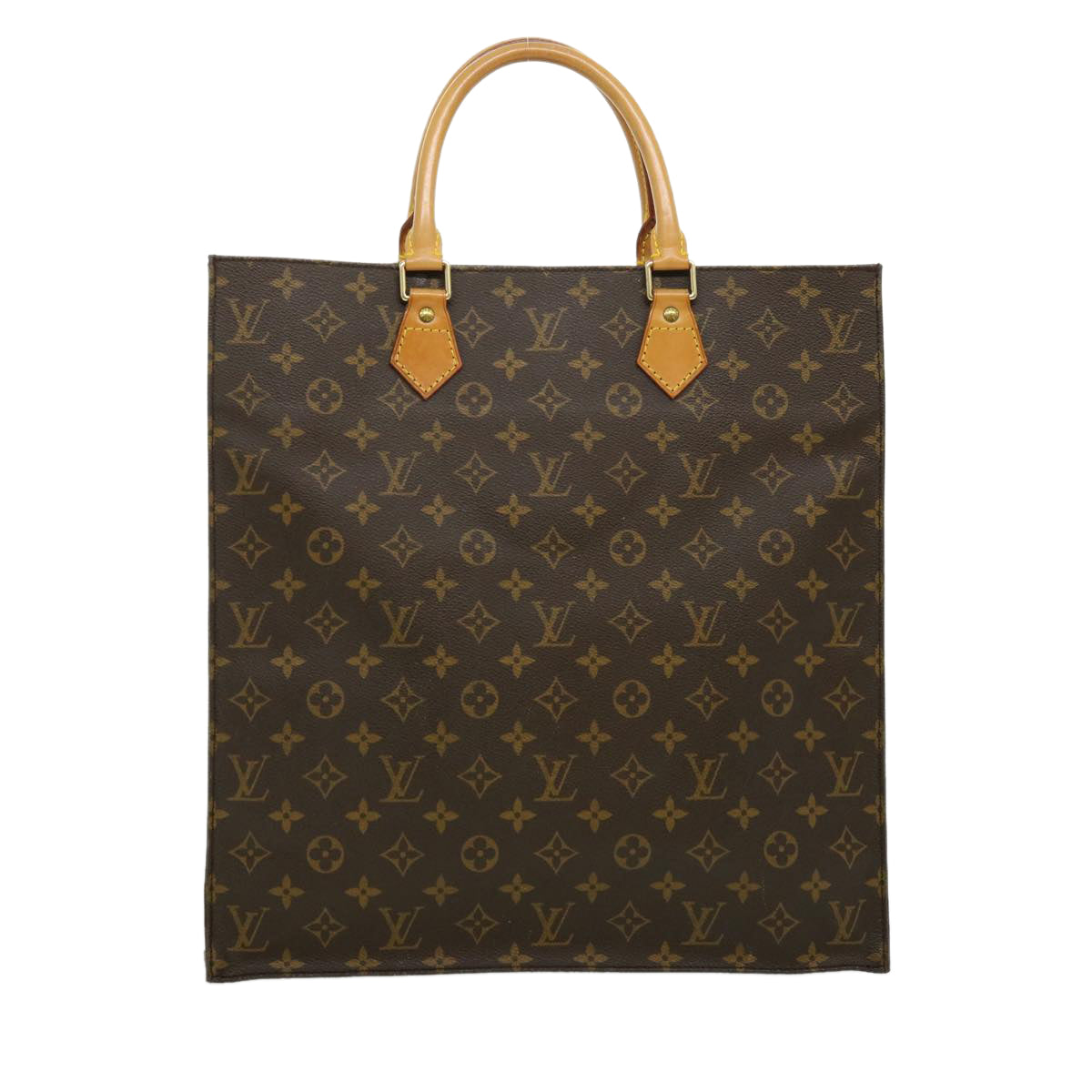 LOUIS VUITTON Monogram Sac Plat Hand Bag M51140 LV Auth rd2619