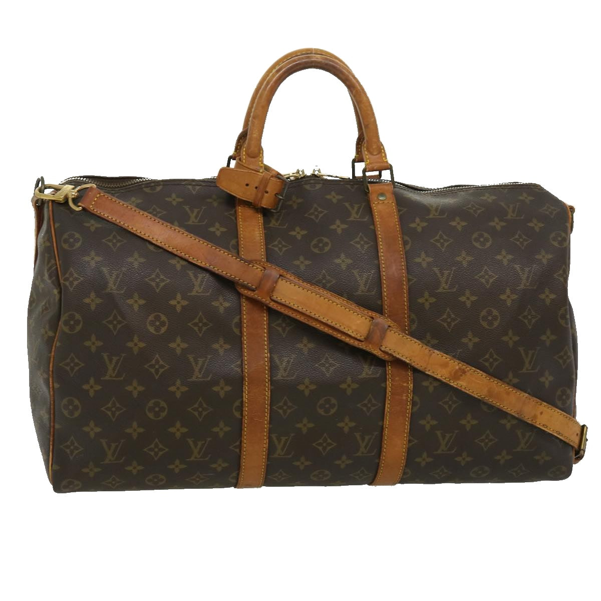 LOUIS VUITTON Monogram Keepall Bandouliere 50 Boston Bag M41416 LV Auth rd2760