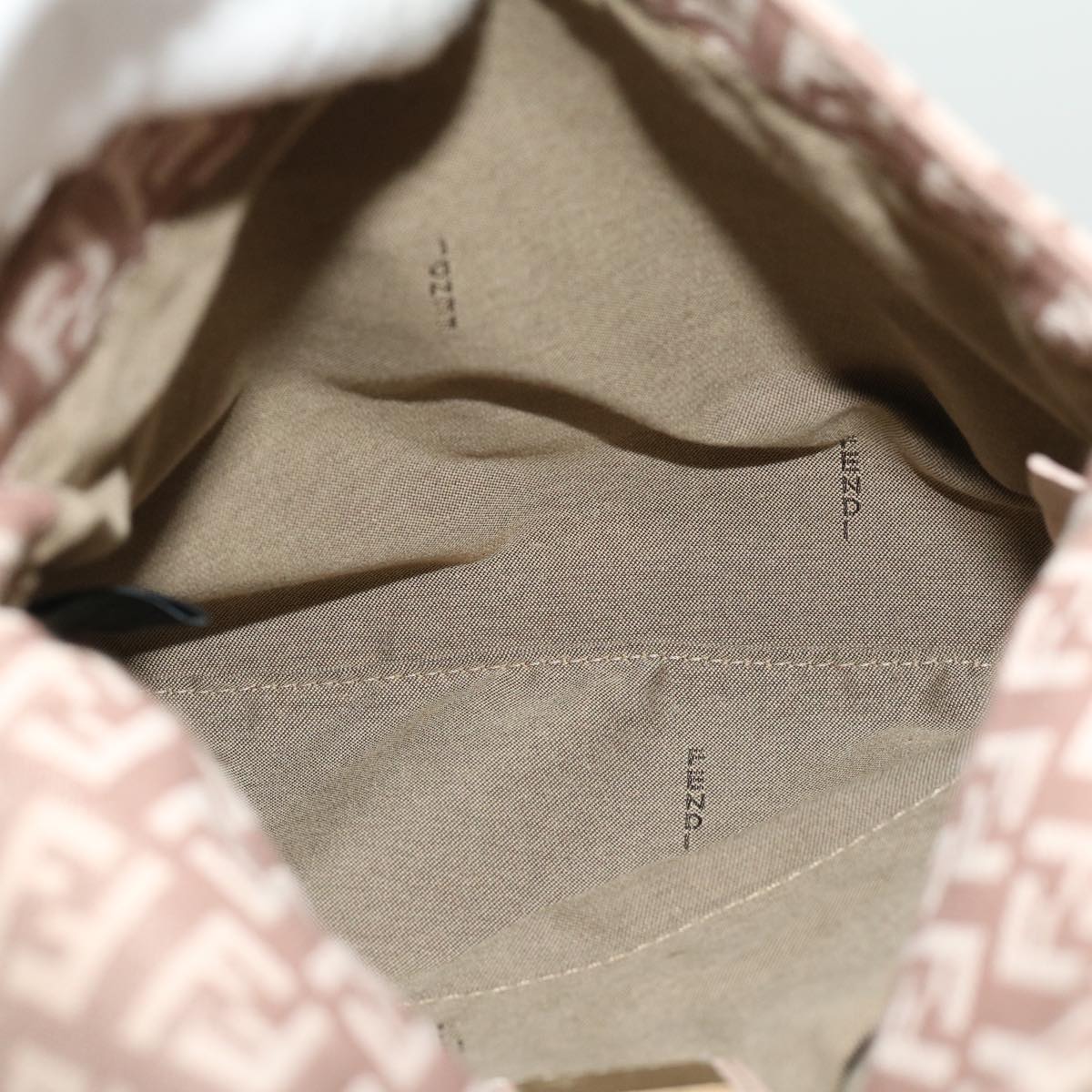 FENDI Zucchino Canvas Shoulder Bag Pink Auth rd2782