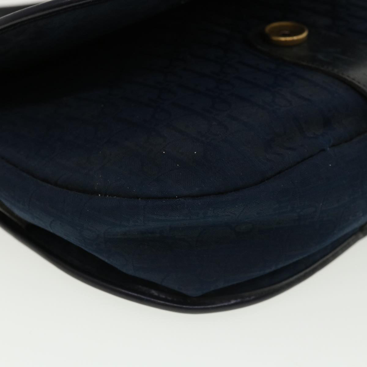 Christian Dior Trotter Canvas Shoulder Bag Navy Auth rd2917