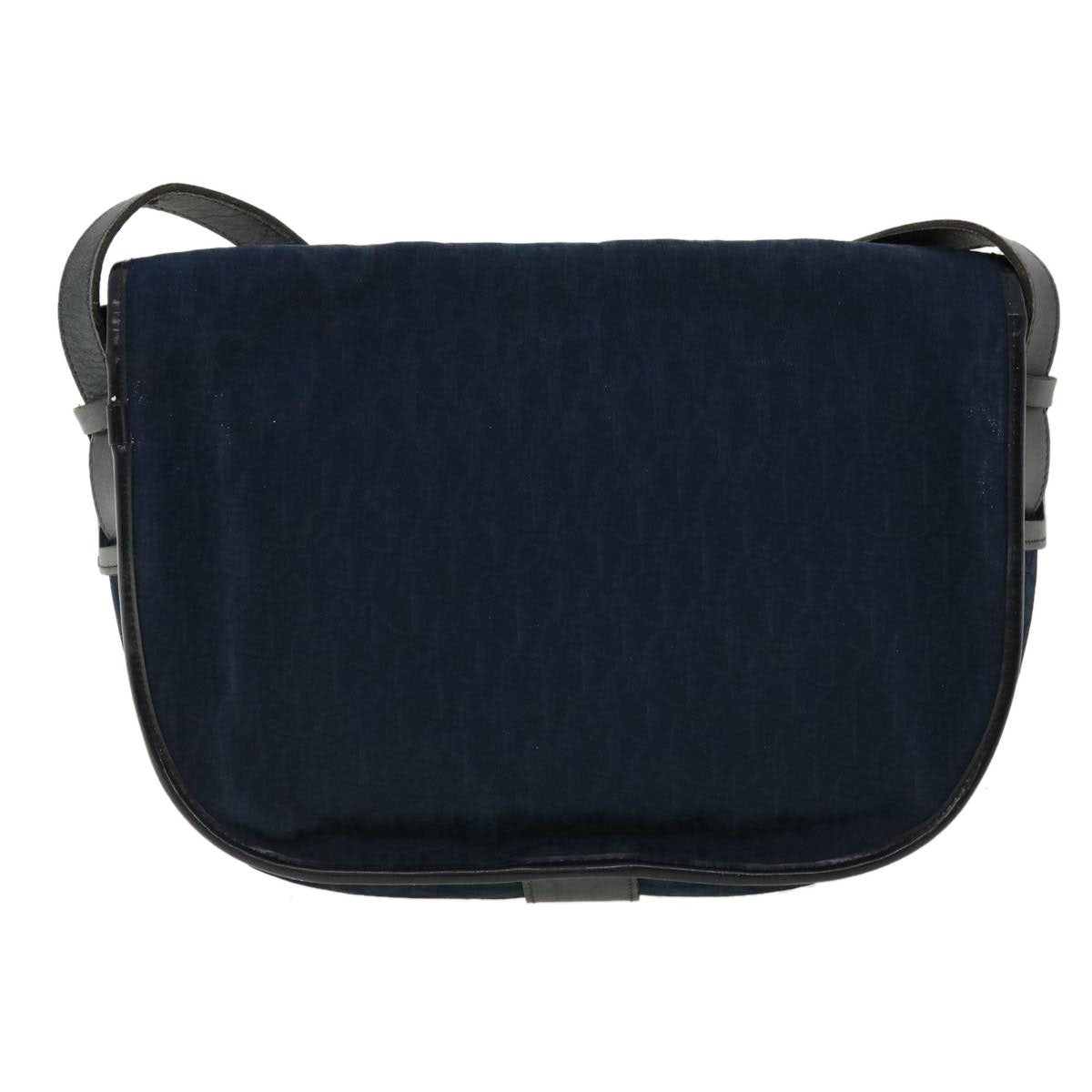 Christian Dior Trotter Canvas Shoulder Bag Navy Auth rd2917