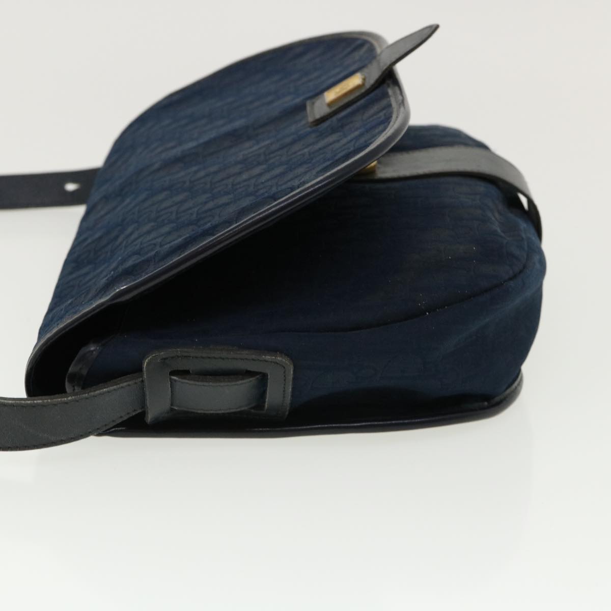 Christian Dior Trotter Canvas Shoulder Bag Navy Auth rd2917