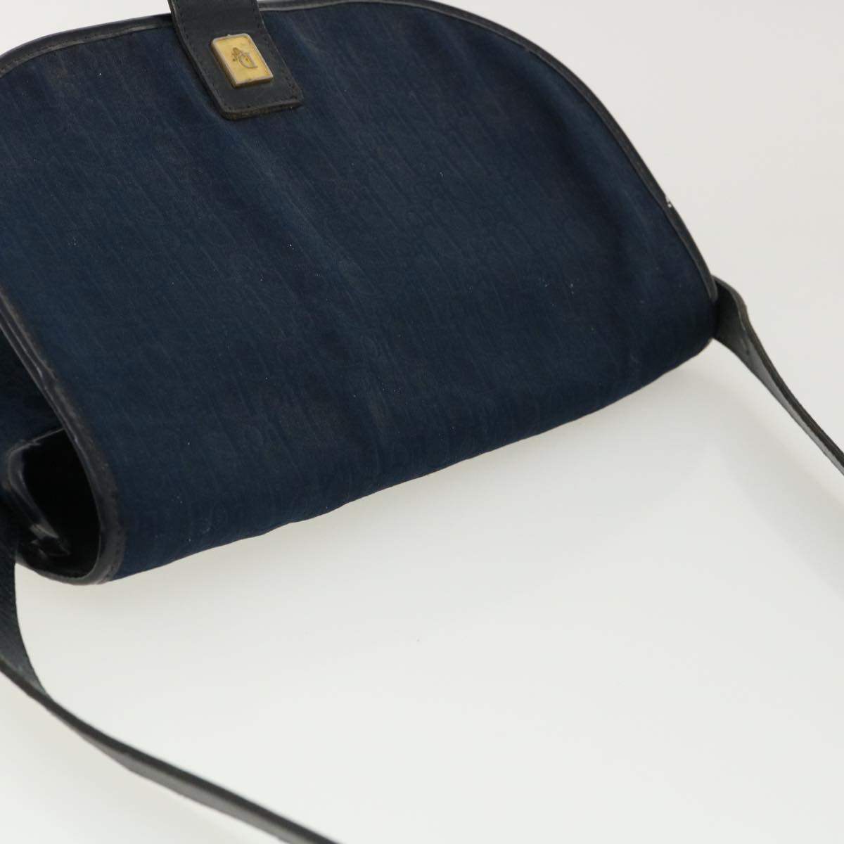 Christian Dior Trotter Canvas Shoulder Bag Navy Auth rd2917