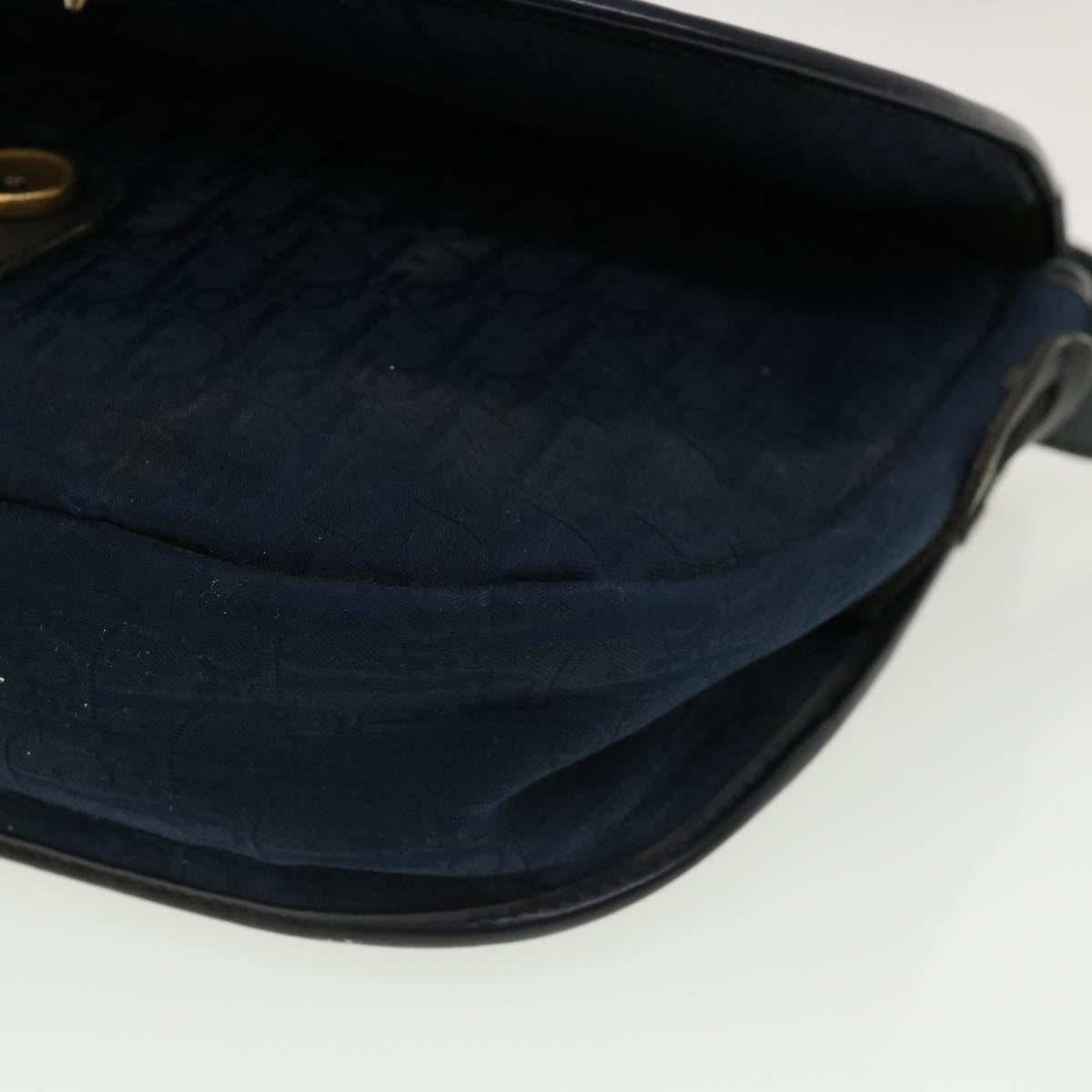 Christian Dior Trotter Canvas Shoulder Bag Navy Auth rd2917