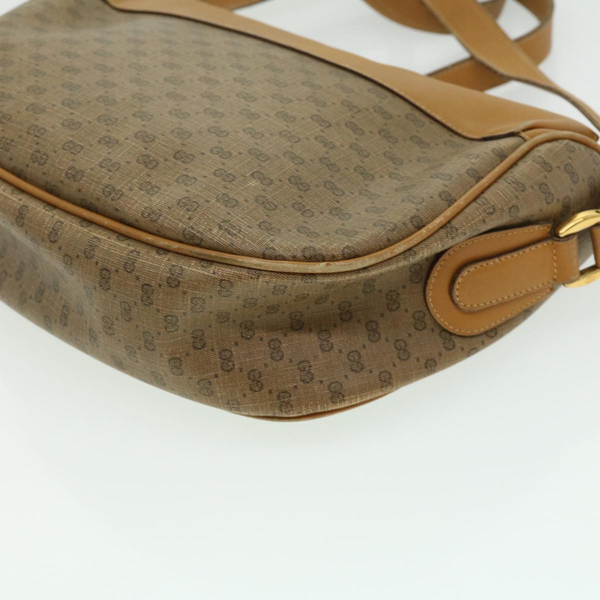GUCCI Micro GG Canvas Shoulder Bag Brown 001580918 Auth rd2931