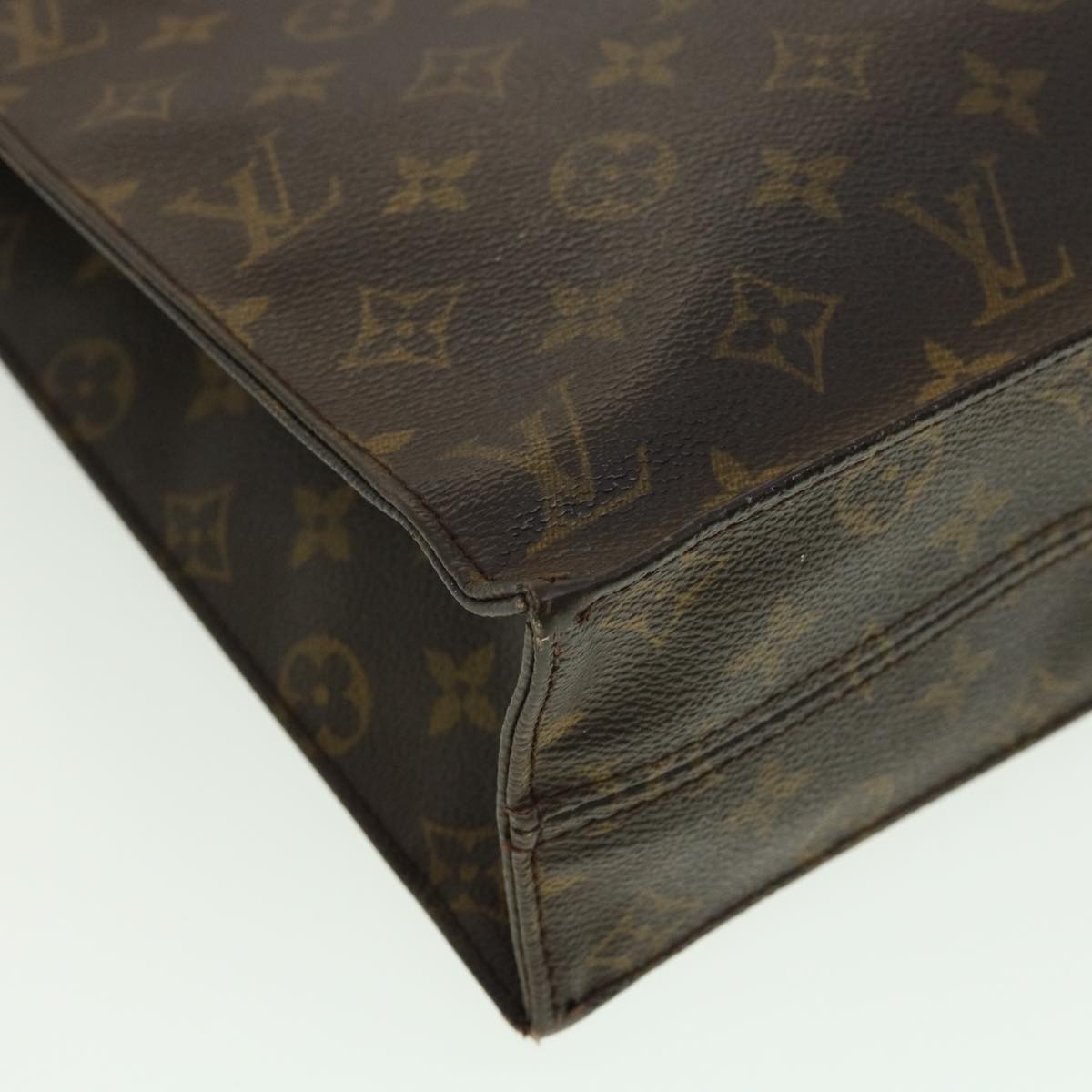 LOUIS VUITTON Monogram Sac Plat Hand Bag M51140 LV Auth rd2932