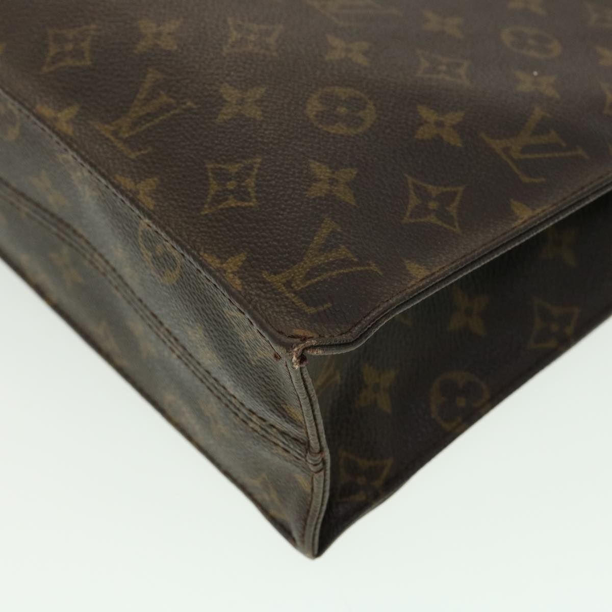 LOUIS VUITTON Monogram Sac Plat Hand Bag M51140 LV Auth rd2932