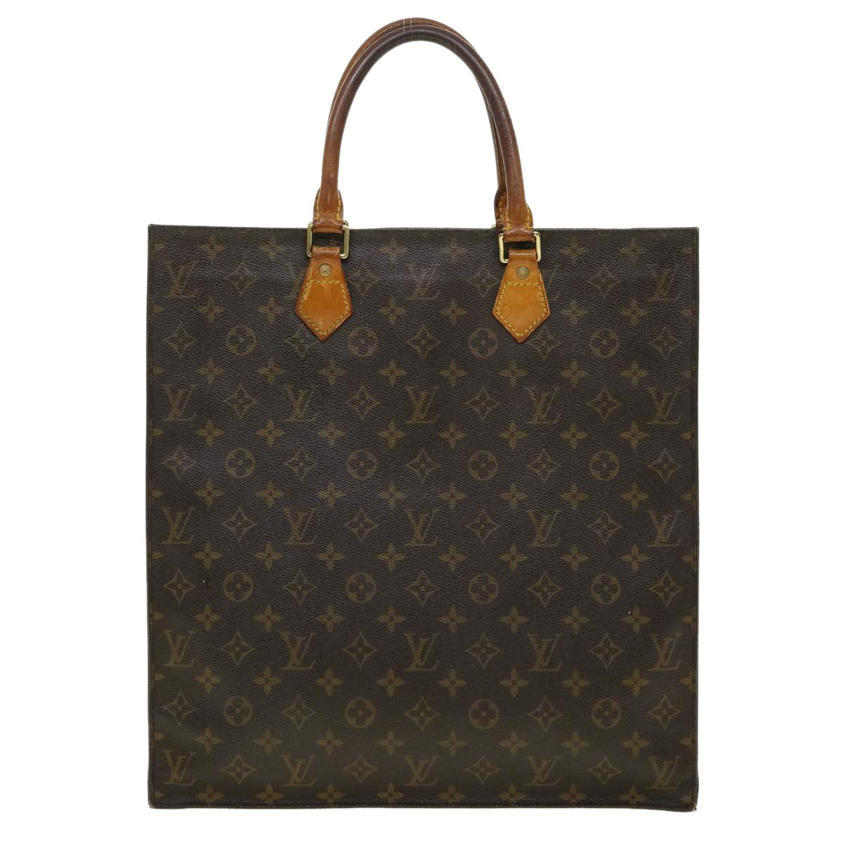 LOUIS VUITTON Monogram Sac Plat Hand Bag M51140 LV Auth rd2932